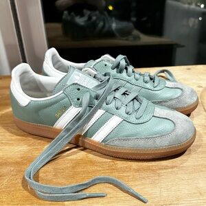 Adidas OG Sambas in Green (women’s 9.5) lightly worn
